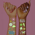 Glow in the Dark Temporary Tattoos for Rave Parties - 82 Iridescent Designs