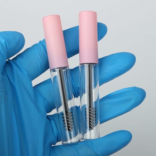 10pcs 5ml Pink Empty Mascara Tubes with Stoppers & Wand Caps