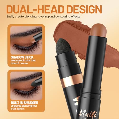 Noerrors 6-Piece Dual-Ended Eyeshadow Stick Set, Waterproof Matte