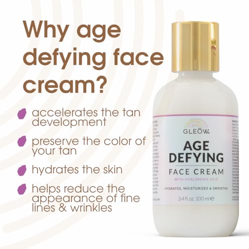 GLEOW Face Tanning Drops to Add to Moisturizer, Face Self Tanner with Revitalizing Cream, Bronzing Drops with Hydrating Cream 1oz+3.4oz