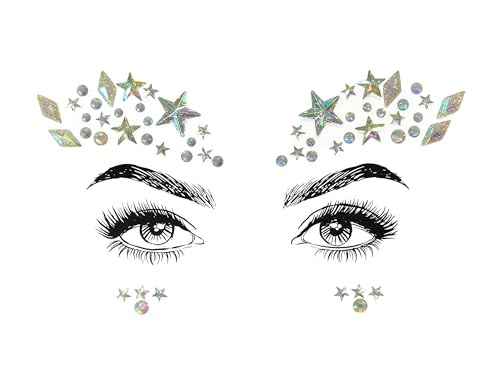 Festival Face Jewels Rhinestone Stickers - 6 Pcs Party Set