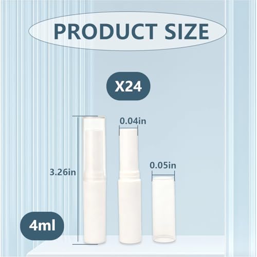 24Pcs Empty Lipstick Tubes 4ml Lip Balm Containers DIY