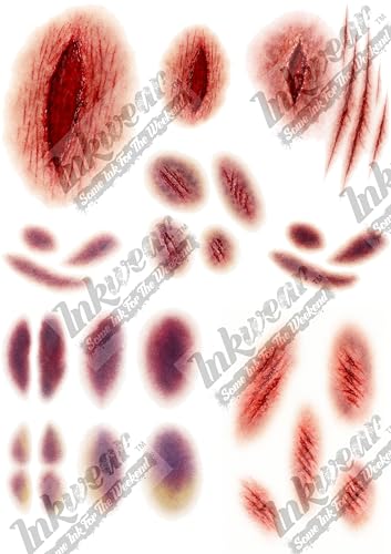 SFX Wound & Bruise Temporary Tattoo Set – 2 A5 Sheets