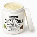 Organic Raw Shea Butter Cocoa Butter Body Balm with Coconut Oil, 8 oz Unrefined Natural Body Butter Blend for Women, Men, Kids, and All Skin Types