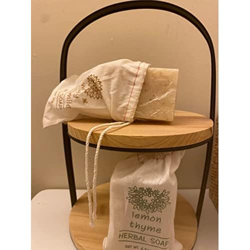 Greenwich Bay Trading- 2 Pack Honey Chamomile & Lemon Thyme Herbal Soaps- Enriched with Shea Butter, Virgin Olive Oil and Infused with Fresh Botanical Scents- 6.4 Oz Bars