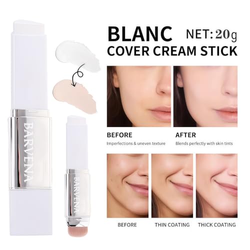 Color Changing Foundation Stick with Brush - Full Coverage, Long-Lasting BB Cream for Mature Skin