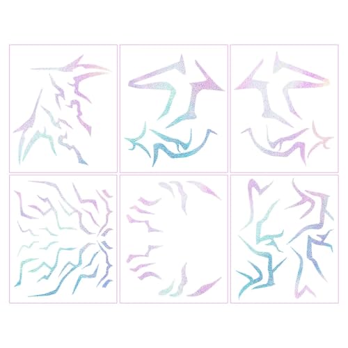 6 Sheet Temporary Tattoos - Waterproof Realistic Designs for Cosplay