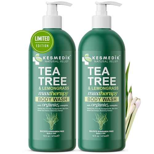 Tea Tree Lemongrass Body Wash MaxTherapy, Itchy Skin Relief, Antifungal Defense, Fights Body Odor, Soothes Jock Itch & Athlete's Foot, Intimate Wash, Men & Women, 2-Pack, Limited Edition