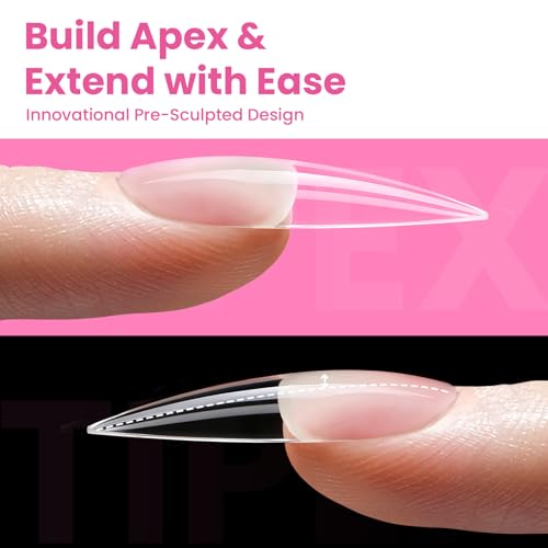 Beetles Tipex Lite Medium Stiletto Nail Tips - 50 Pcs, Size 9