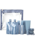 Bliss Travel Bottles Set 10pcs TSA Approved Leak-Proof Refillable - Denim Blue