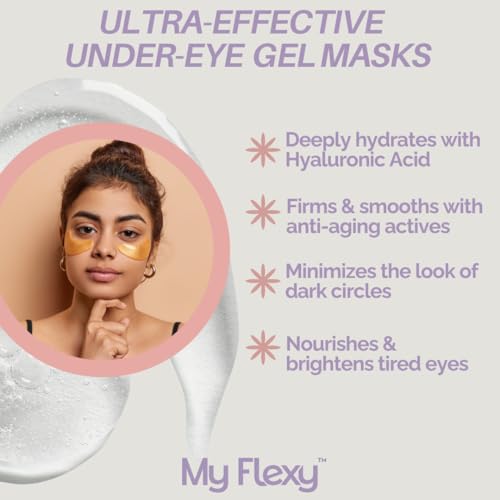 Under Eye Patches for puffy eyes and dark circles, Collagen & Peptides Skincare, Gold Eye Masks for dark circles and puffiness, Self Care Gifts for Women & Men, Under Eye Mask Patches-Gold 24 Pairs
