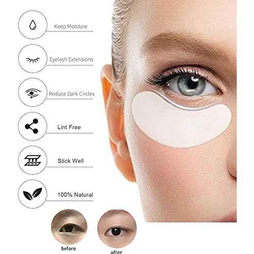 Eyelash Extension Gel Pads Kit - Lint Free False Eyelash Lash Extension Makeup Eye Gel Pads (200Pack)