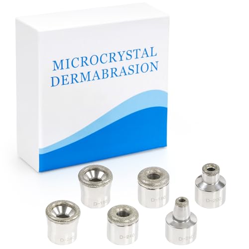 UNOISETION Diamond Dermabrasion Head, 6 PCS Dermabrasion Replacement Tips, Professional Microdermabrasion Accessories for Microdermabrasion Machine