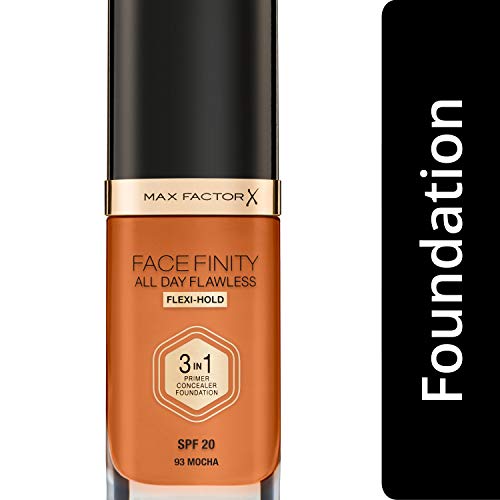 Max Factor Facefinity 3-in-1 All Day Flawless Liquid Foundation, SPF 20-93 Mocha, 30 ml