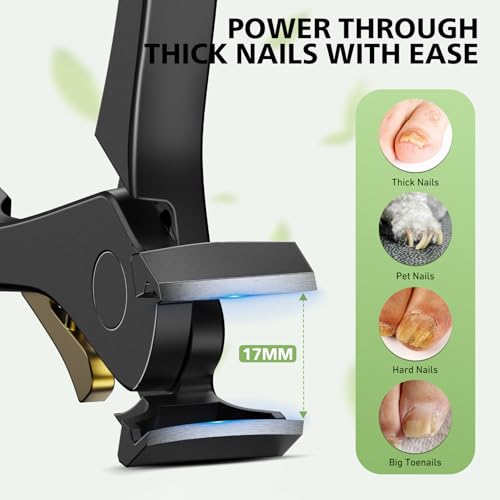 Baluca Ergonomic Toenail Clipper for Seniors - Heavy Duty, Extra Long Handle with Catcher