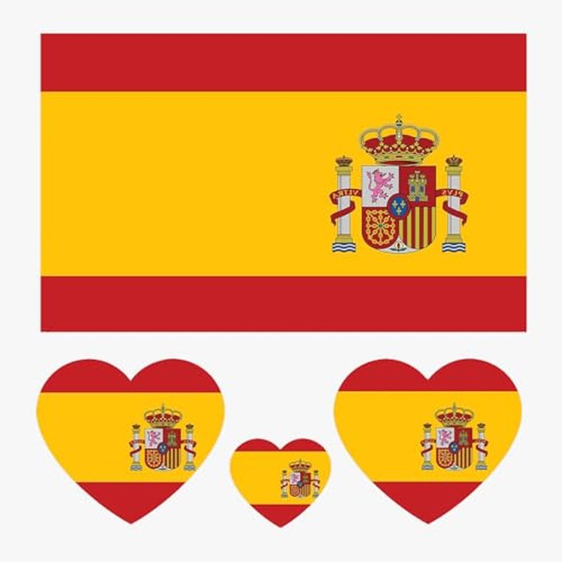 Spain Flag Temporary Tattoos - 10 Sheets Waterproof Sports Stickers