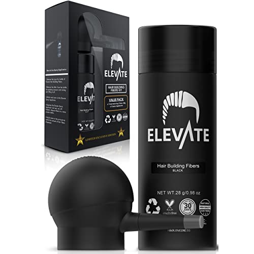 ELEVATE Hair Thickening Fibers & Spray Applicator Kit - Black