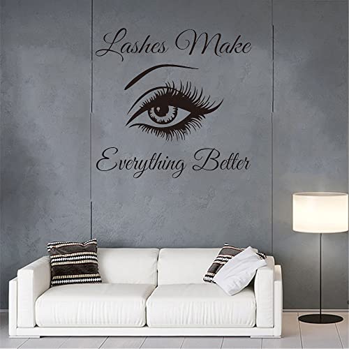 Eye-Catching Lashes Wall Decal | 20" x 19" Removable PVC Sticker