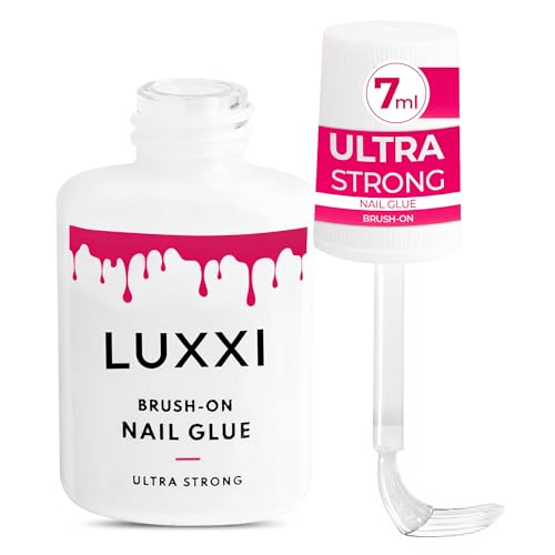LUXXI Quick Dry Nail Glue for Press-On Nails, Strong Adhesive 7ml