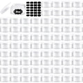 Dandat 72 Pcs 8 oz Plastic Jar Container with Lid and Label Refillable Empty Round White PET Cosmetic Sample Slime Containers for Lotion, Cream, Ointments, Body Butter, Makeup, Travel Storage