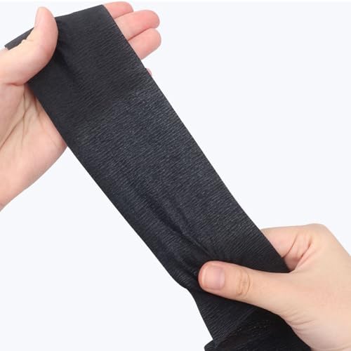 Disposable Black Barber Neck Strips - 3 Rolls, Stretchable & Hygienic