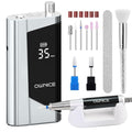OWNICE Cordless Electric Nail Drill 35000RPM for Manicure & Pedicure Sky Silver
