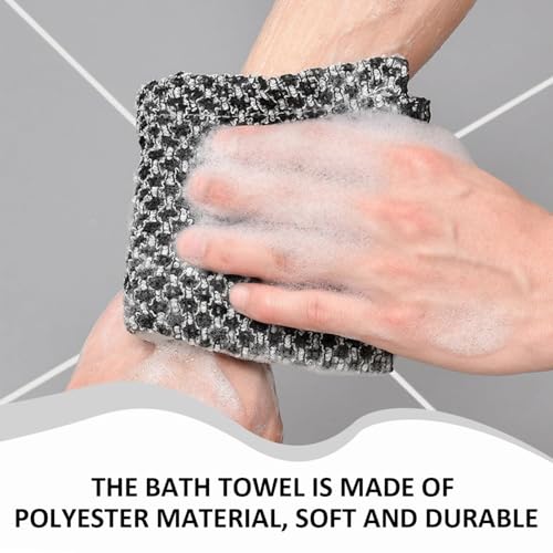 Alorin Exfoliating Shower Towel, Alorin Silver Towel, Exfoliating Skin Bath Loofah, Premium Scrub Wash Cloth for Body Face, Exfoliating Washcloth for Men and Woman (Pink)