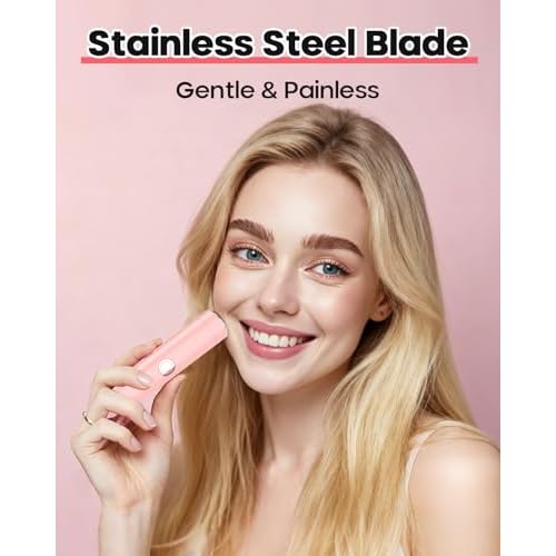 Facial Hair Remover for Women,Rechargeable 2 in 1 Eyebrow Trimmer and Face Shavers for Woman,Facial Razor Women for Eyebrow, Chin,Cheek and Upper-Lip