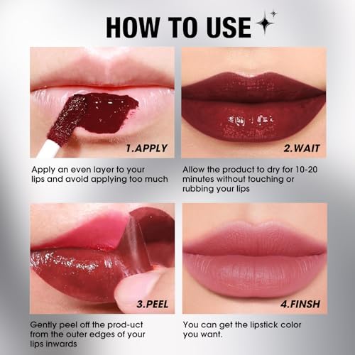 LANGMANNI Peel Off Lip Liner Set - Waterproof Matte, 3 Shades