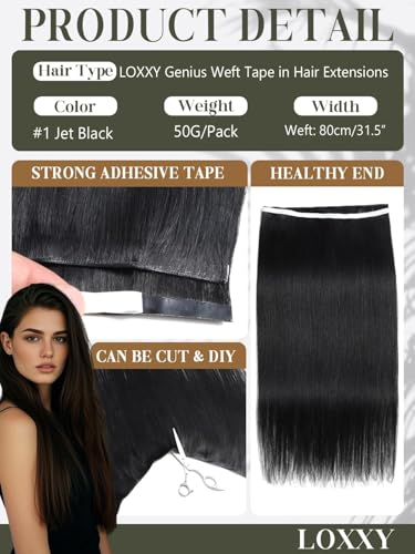 Loxxy Tape in Weft Hair Extensions Human Hair 14 Inch