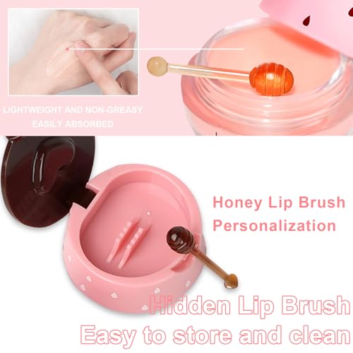 Bee Propolis Aloe Vera Lip Balm - Soothing Lip Sleeping Mask for Dry, Irritated Lips | Aloe Extract & Propolis | Moisturizing, Exfoliating Lip Treatment in Honey Pot Packaging