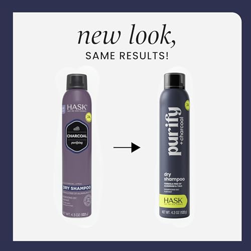 HASK Charcoal Purifying Dry Shampoo ? Absorbs Oil, Purifies & Detoxifies Hair, Extends Time Between Washes, No Sulfates or Parabens, Cruelty-Free ? 8.1oz
