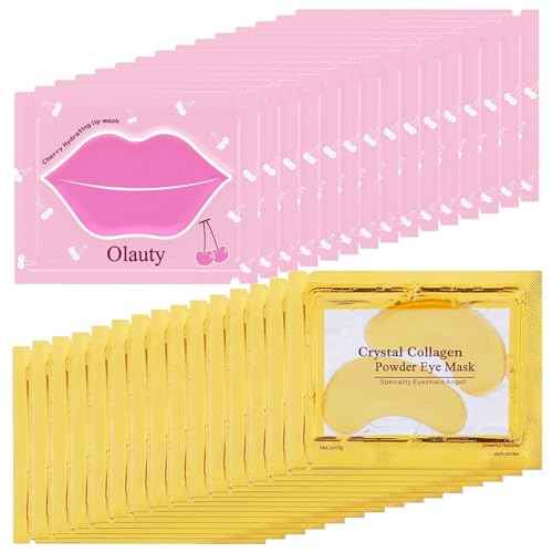 30 Pairs Lip Mask & Eye Mask,24K Gold Gel Under Eye Patches for Puffy Eyes & Dark Circles,Nourishes Lip Eye Skin,Reduce Fine Lines,Bachelorette Party Favors,Skincare,Christmas Stocking Stuffers