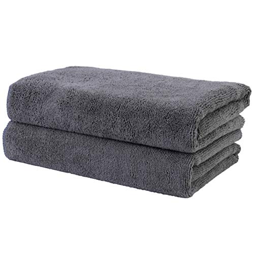 POLYTE Microfiber Hair Towel, 20x40 in, 2 Pack