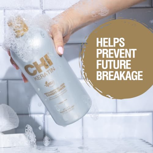 CHI Keratin Reconstructing Conditioner, Delivers Healthier Hair, Adds Shine & Helps Prevent Future Breakage, Sulfate, Paraben, & Cruelty-Free, 32 Oz