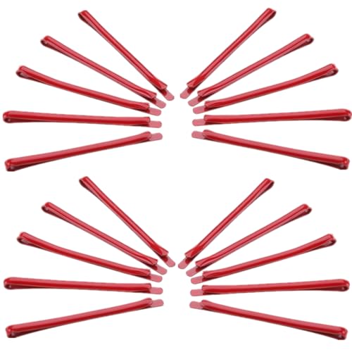 Bangs Bobby Pins Metal Hair Clips 20 Pcs Red Non-Slip