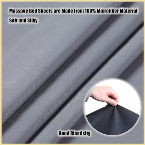 Microfiber Massage Table Sheet Sets 3 Pcs Massage Bed Cover Soft Wrinkle Free Includes Massage Fitted Sheet,Massage Sheets and Face Cradle Cover for SPA Beauty Salon Tattoos (Gray)