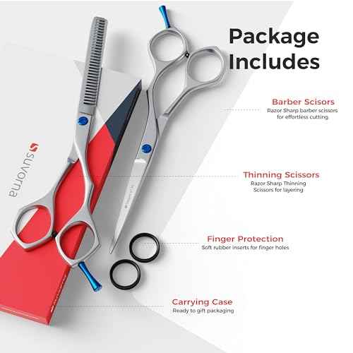 Suvorna Hair Cutting Scissors with Thinning Shears for Hair Cutting | 6.5" Japanese Steel Hair Scissors Professional | Right Hand haircut scissors for Cutting & Layering | Hair Shears for Women & Men