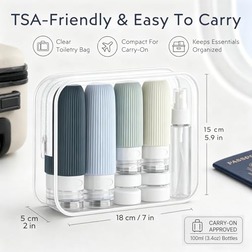 16-Pack TSA-Approved Travel Bottles Set with Jars & Accessories