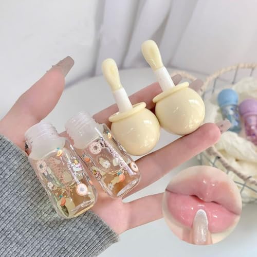 Baorder 4Pcs Hydrating Jelly Lip Gloss Oil Set - Fruit Flavored