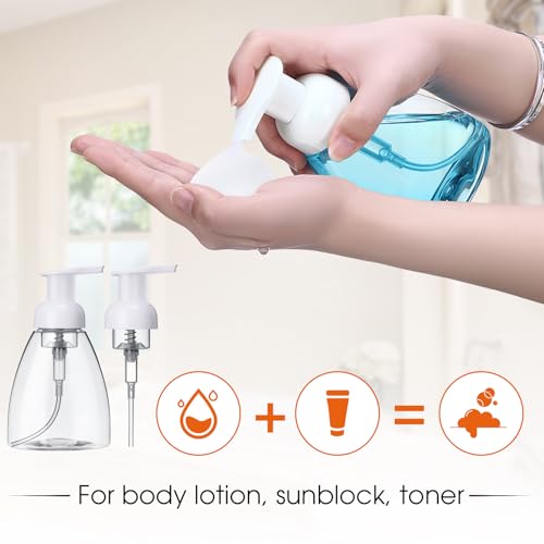 eBoot 24 Pcs Foaming Soap Dispenser Foaming Pump Bottle Travel Hand Soap Pump Foam Dispenser Bottle Plastic Press Bottles Empty Refillable Plastic Container for Liquid Shampoo (10 oz)