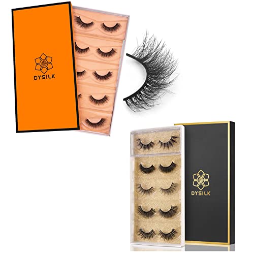 DYSILK Mink Lashes Fluffy Eyelashes - 5 Pairs 6D Lashes False Eyelashes