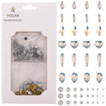 Nail Rhinestone Crystal Gems Set - 60pcs Opal + 480pcs Round