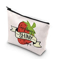 Strawberry Makeup Bag with Metal Zipper – Canvas Cosmetics Pouch