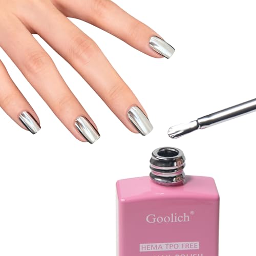 Silver Chrome Gel Polish 0.5oz - Mirror Nail Art