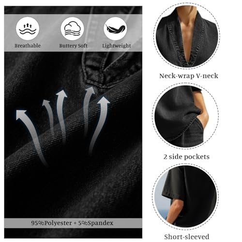Women's Denim 2-Piece V-Neck Pant Suit - Trendy Wide Leg Outfit