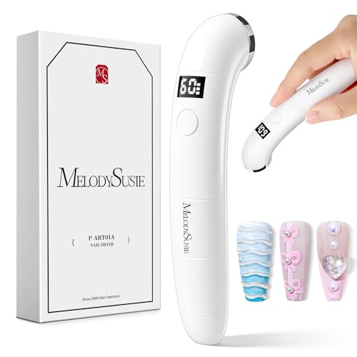 MelodySusie French Tip Nail Brush Set + P-ART01A Cordless UV Lamp