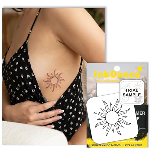 Radiant Tribal Sun Semi-Permanent Tattoo | Waterproof, 1-2 Weeks