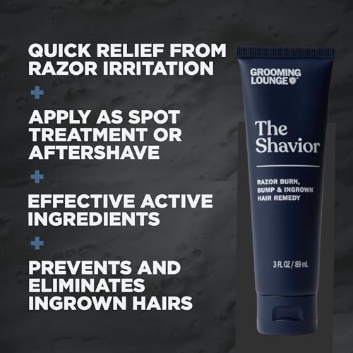 Grooming Lounge the Shavior Post Shave Remedy - Calms Inflammation and Irritation - Prevents and Eliminates Ingrown Hair - Effective Spot Treatment - No Paraben and Sulfate - Cruelty Free - 3 oz