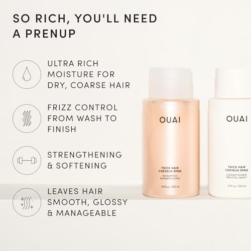 OUAI Thick Hair Shampoo & Conditioner Set - Sulfate Free Care